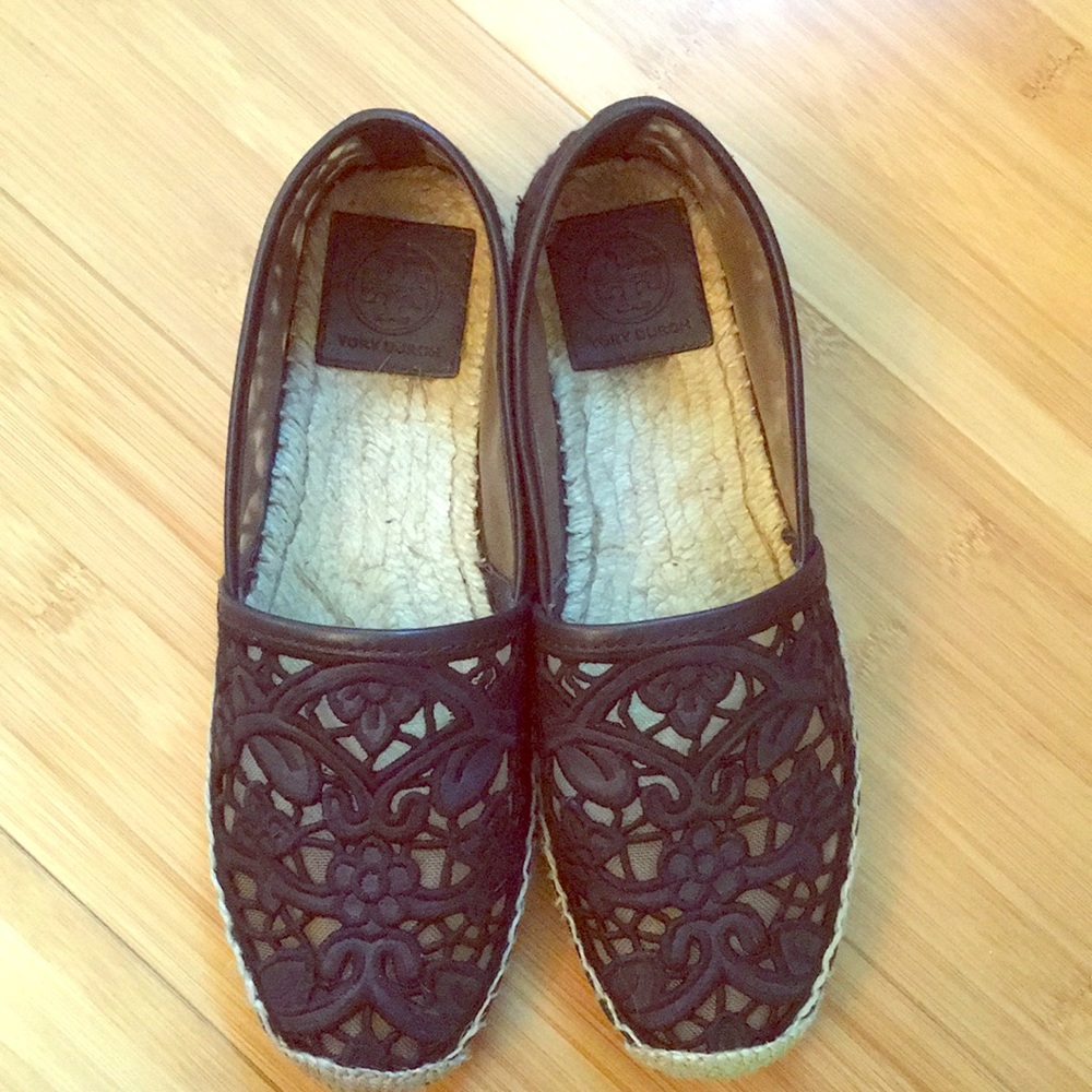 Tory Burch Laser-cut Lace Espadrilles